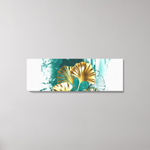 Zweigstelle mit goldenen Blätter Ginko Biloba Leinwanddruck