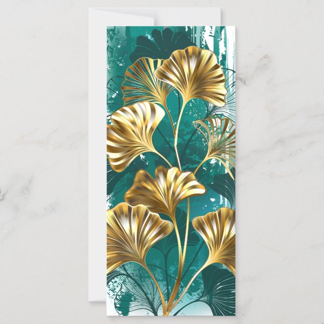 Zweigstelle mit goldenen Blätter Ginko Biloba Magneteinladung (Vorderseite)