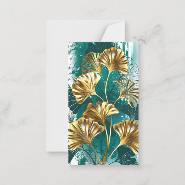 Zweigstelle mit goldenen Blätter Ginko Biloba Mitteilungskarte (Vorderseite)