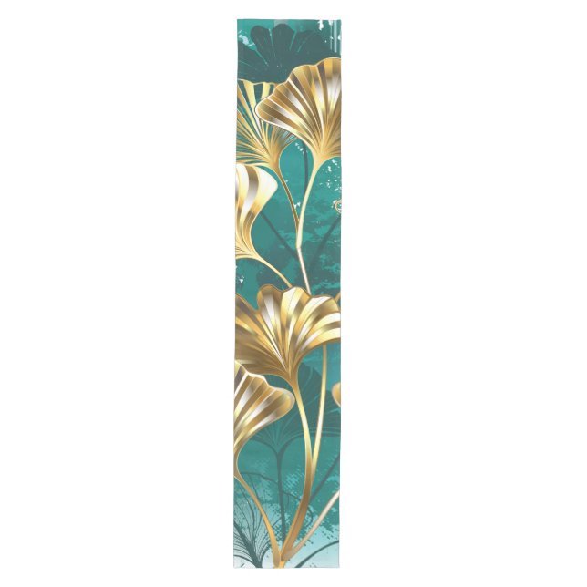 Zweigstelle mit goldenen Blätter Ginko Biloba Mittelgroßer Tischläufer (Vorderseite)