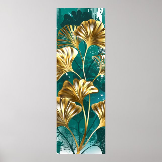 Zweigstelle mit goldenen Blätter Ginko Biloba Poster (Vorne)