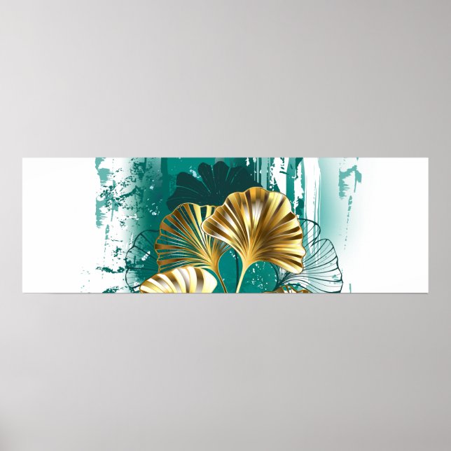 Zweigstelle mit goldenen Blätter Ginko Biloba Poster (Vorne)