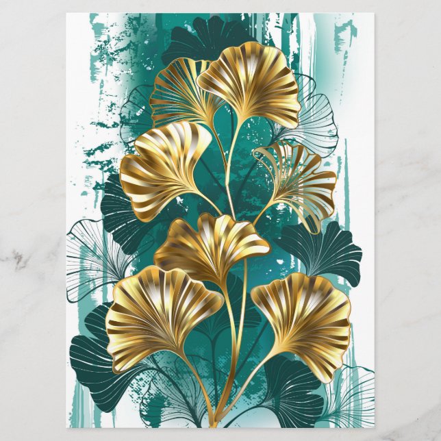 Zweigstelle mit goldenen Blätter Ginko Biloba Programm (Vorderseite)