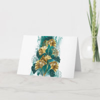 Zweigstelle mit goldenen Blätter Ginko Biloba