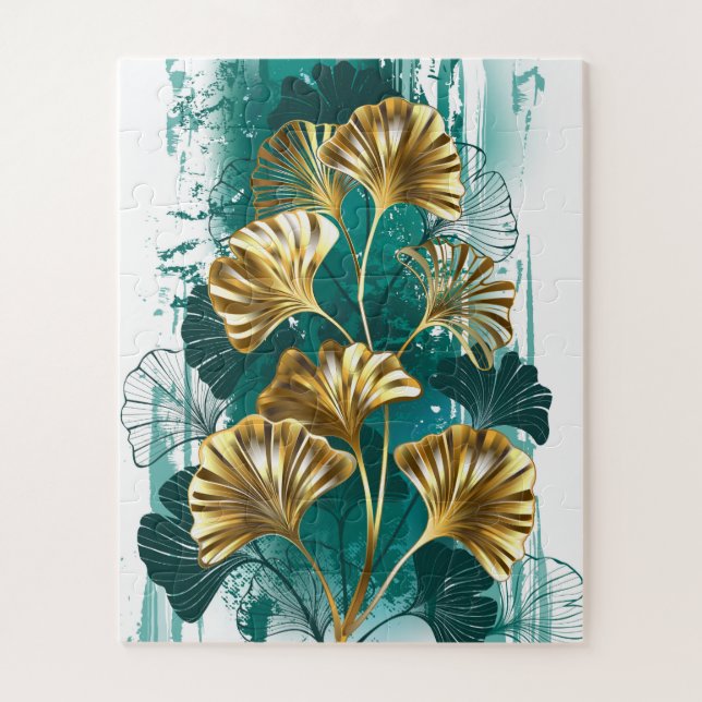 Zweigstelle mit goldenen Blätter Ginko Biloba Puzzle (Vertikal)