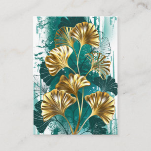 Zweigstelle mit goldenen Blätter Ginko Biloba Telefonnummerkarte
