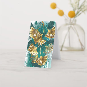 Zweigstelle mit goldenen Blätter Ginko Biloba Treuekarte