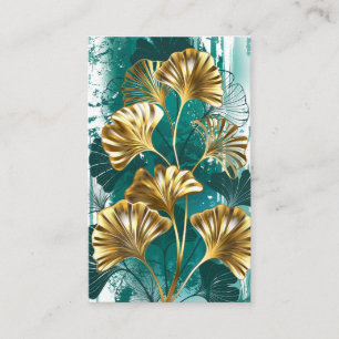 Zweigstelle mit goldenen Blätter Ginko Biloba Visitenkarte