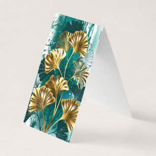 Zweigstelle mit goldenen Blätter Ginko Biloba Visitenkarten