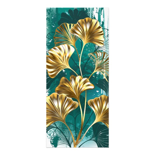 Zweigstelle mit goldenen Blätter Ginko Biloba Werbekarte (Vorne)