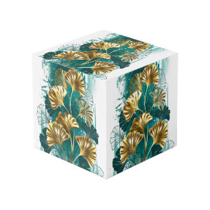 Zweigstelle mit goldenen Blätter Ginko Biloba Würfel