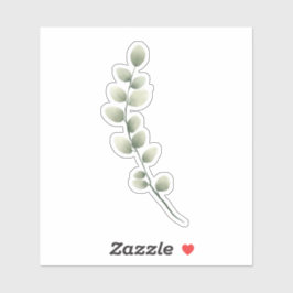 Zweigstelle mit hellgrünen Blätter im Wasserfarbst Aufkleber