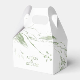 Zweigstelle mit Salbei-Grün-Weiß-Blume Hochzeit Geschenkschachtel