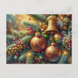 Zweigstelle mit Weihnachtsdekoration Postkarte