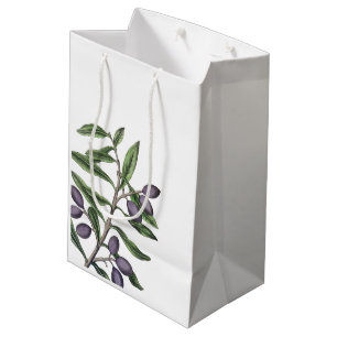 Zweigstelle Olivenbaum Lila grün Mittlere Geschenktüte