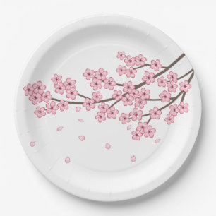 Zweigstelle Sakura Cherry Blossom Pappteller
