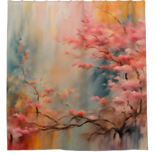 Zweigstelle Wabi Sabi in Rosa und Orange Duschvorhang