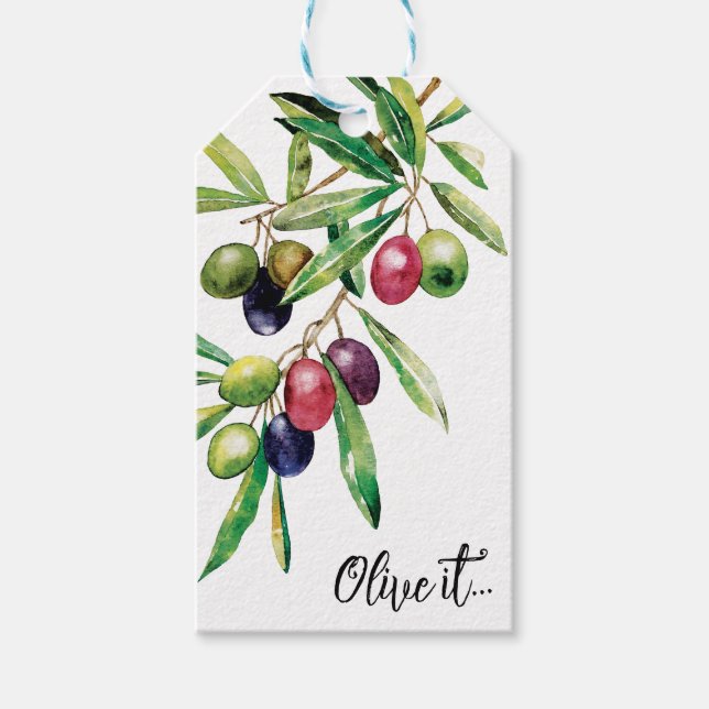 Zweigstelle Wasserfarben Geschenkanhänger (Vorderseite)