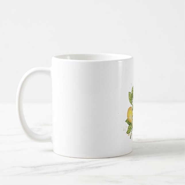 Zweigstelle Wasserfarben mit Blume - Botanisch Kaffeetasse (Links)