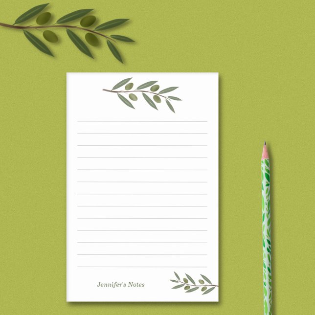 Zweigstelle Wasserfarben Post-it Klebezettel (Watercolor Olive Branch Post-it Notes)