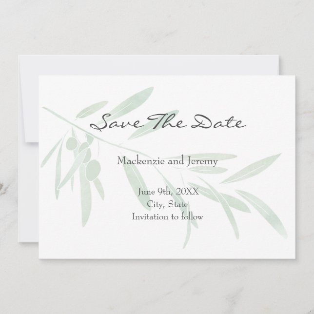 Zweigstelle Wasserfarben Save The Date (Vorderseite)