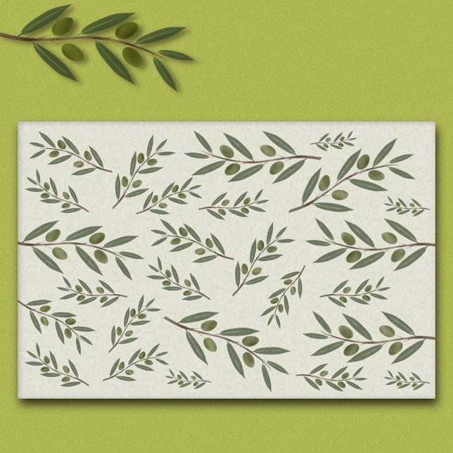 Zweigstelle Wasserfarben Seidenpapier (Watercolor Olive Branch Tissue Paper)