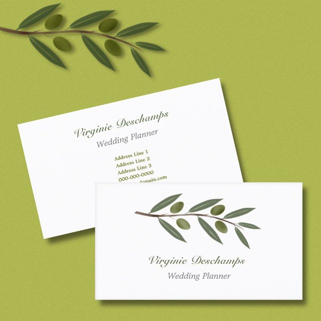 Zweigstelle Wasserfarben Visitenkarte (Watercolor Olive Branch Business Card)