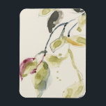 Zweigstelle Wasserfarbenleaf Triptych Magnet<br><div class="desc">Zweigstelle Leaf Triptych I von Jennifer Goldberger. Wasserfarbene Tropfen in goldgelb,  grün und rötlich rosa erzeugen sanfte Blätter auf dunkelgrauen und schwarzen Zweigen.</div>