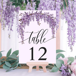 Zweigstelle Wisteria Blumengarten Hochzeit Tischnummer