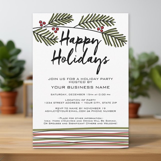 Zweigstellen der Holiday Party Whimsical Pine Tree Einladung (Unique Photo Card)