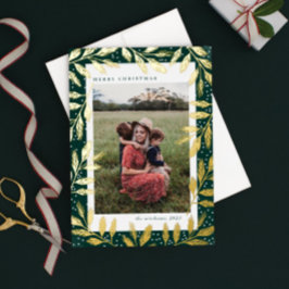 Zweigstellen für Gold Foil 3 Foto Weihnachten Folien Feiertagskarte