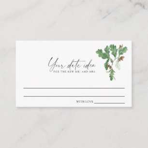 Zweigstellen - Ideen für die Datumsnacht \ Date ja Begleitkarte