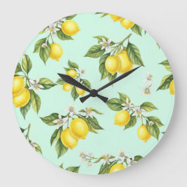 Zweigstellen mit Zitronen von Natasha Us Große Wanduhr