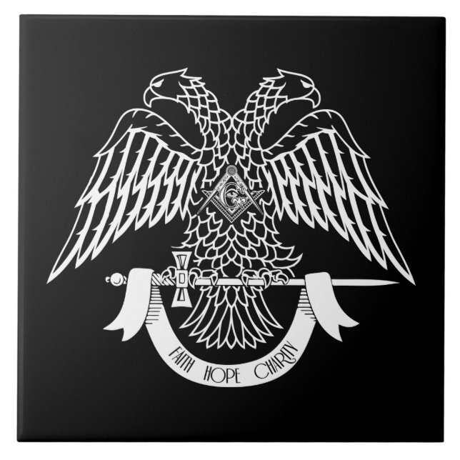 Zweikopfadler als asonisches Symbol Fliese (Vorderseite)