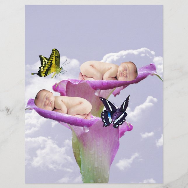 Zweimal die Freude mit Baby-Twin-Dusche Einladung (Vorderseite)