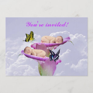 Zweimal die Freude mit Baby-Twin-Dusche Einladung