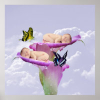 Zweimal die Freude mit Baby-Zwillinge-Poster