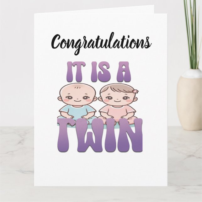 Zweimal die Freude, zweimal die Liebe Dankeskarte (Vorderseite)