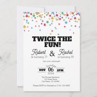 Zweimal laden die Fun Double Birthday Celebration Einladung