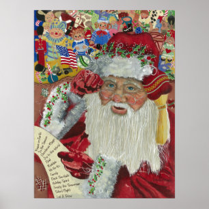 Zweimal prüfen — Klassischer Santa 18x24 Poster