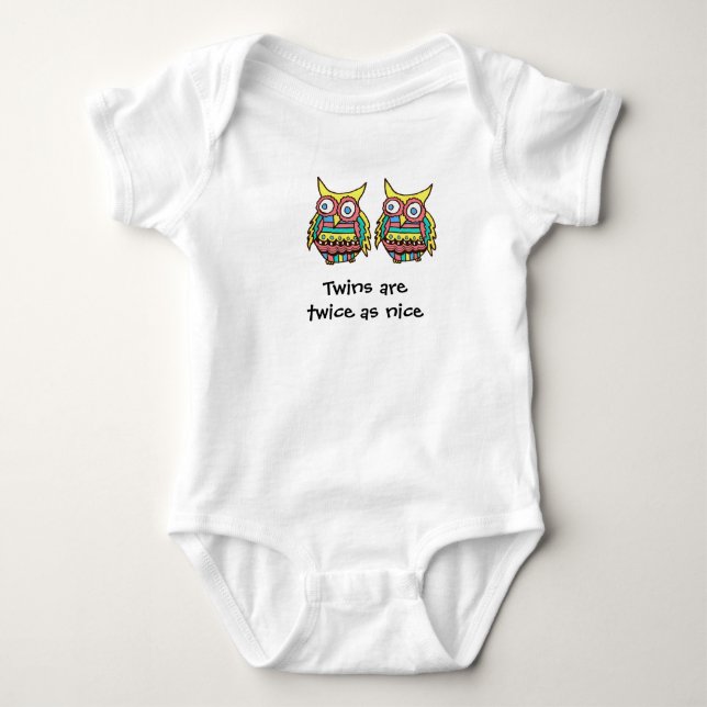 Zweimal so netter Owl Baby Strampler (Vorderseite)