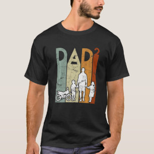 Zweimal Vater Motorrad Vater Vater 2 Kinder Vater T-Shirt