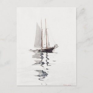Zweimast-Schoner mit Dory (1894)  Postkarte