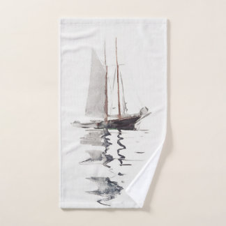 Zweimast-Schoner mit Dory von Winslow Homer Handtuch