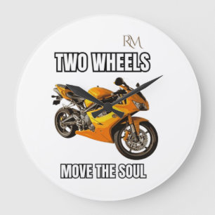Zweirad bewegt die Seele Motorrad-Shirt   Biker  Große Wanduhr