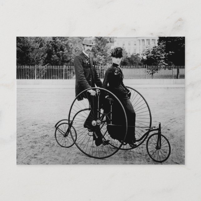Zweirad im Weißen Haus 1886 Postkarte (Vorderseite)