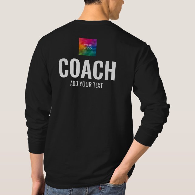 Zweiseitig bedruckter Mens Coach mit langer Schlau T-Shirt (Rückseite)