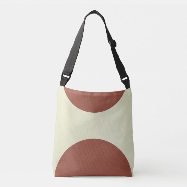 Zweiseitige abstrakte Kunstdruckbraun auf grün Tragetaschen Mit Langen Trägern (Vorderseite)