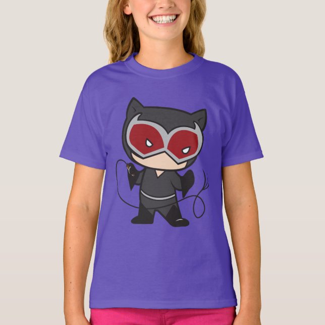 Zweiseitige Chibi Catwoman T-Shirt (Vorderseite)