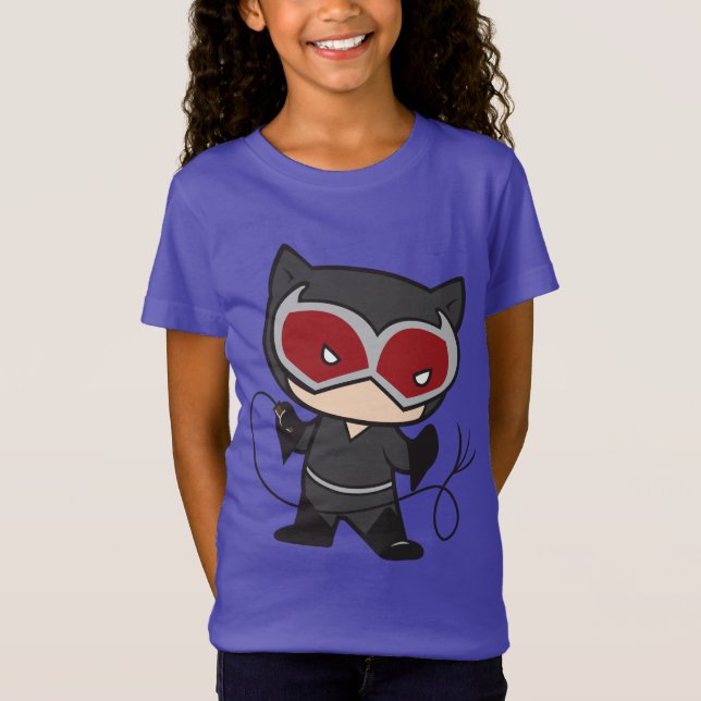 Zweiseitige Chibi Catwoman T-Shirt (Vorderseite)